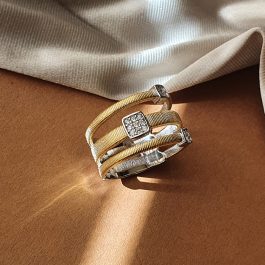 Луксозен сребърен пръстен с позлата “Реал„