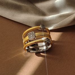 Луксозен сребърен пръстен с позлата “Реал„