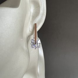 Луксозен сребърен комплект с кубичен цирконий и розова позлата (SK1)
