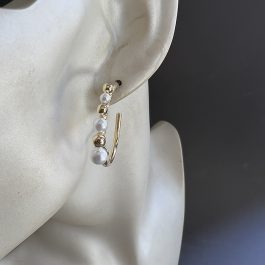 Луксозни сребърни обици с перли и позлата