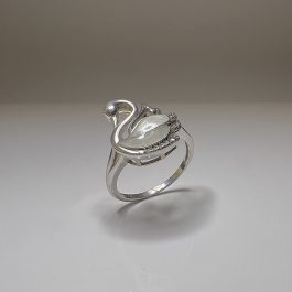 Стилен сребърен пръстен „Лебед“