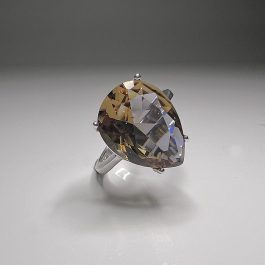 Стилен  сребърен пръстен със Султанит – круша