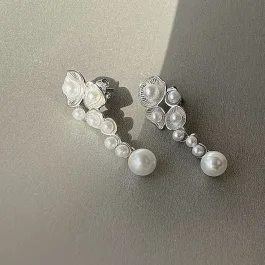 Стилни сребърни обици с перли