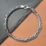 сребърна-гривна-кръгло-сечение-тип-кралска плетка