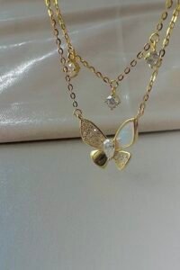 Елегантно сребърно колие “Пеперуда“