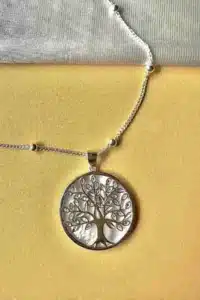 Сребърно колие “Дървото на живота „ със  Седеф