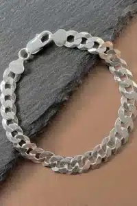 Сребърна мъжка гривна “Панцер„ - М