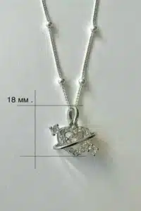 Елегантно сребърно колие „ Сърце и елемент “