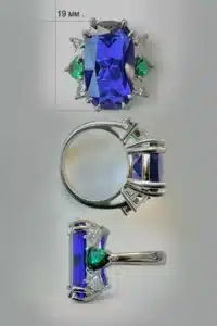 Луксозен сребърен пръстен “Сапфир - роял