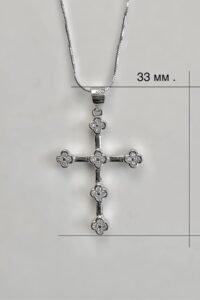 Стилно сребърно колие „ Кръст - 2“