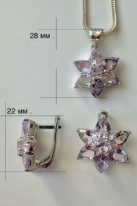 Луксозен сребърен комплект „ Звезда с Аметист“