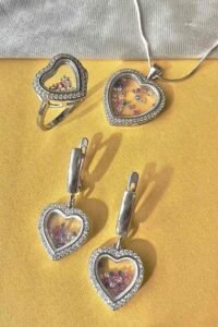 Шикозен сребърен комплект “Цветно настроение“