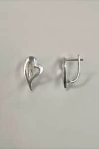 Стилни сребърни обици “Сърца „