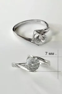 Свеж сребърен пръстен „ Ажурно сърце “