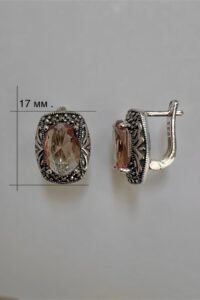 Луксозни сребърни обици със Султанит и марказити