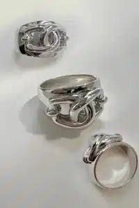 Луксозен сребърен пръстен „Пънк“