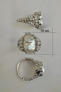 Луксозен сребърен пръстен с барокова перла