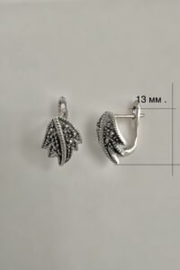 Стилни сребърни обици с  Марказити