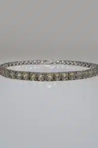 Сребърна (тенис) гривна с Цитрин