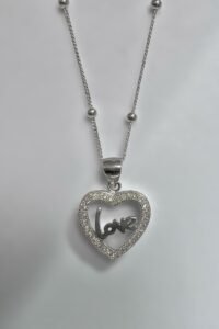 Стилно сребърно колие „ LOVE “