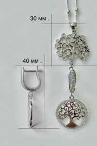Луксозен сребърен комплект „Дървото на живота“